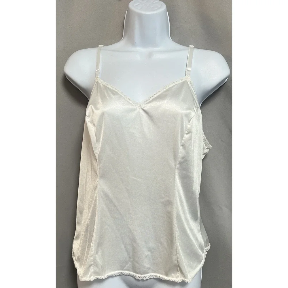 Vintage Vanity Fair Sleep‎ Top Sz 40/46 Women's White Y2K